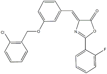 4-{3-[(2-chlorobenzyl)oxy]benzylidene}-2-(2-fluorophenyl)-1,3-oxazol-5(4H)-one 구조식 이미지