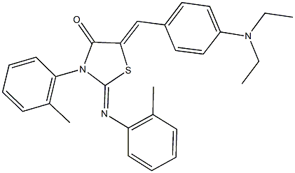 5-[4-(diethylamino)benzylidene]-3-(2-methylphenyl)-2-[(2-methylphenyl)imino]-1,3-thiazolidin-4-one Structure