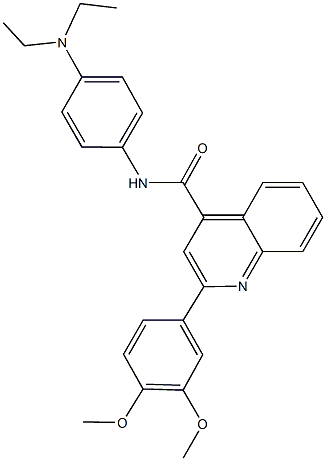 N-[4-(diethylamino)phenyl]-2-(3,4-dimethoxyphenyl)-4-quinolinecarboxamide 구조식 이미지