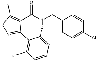 N-(4-chlorobenzyl)-3-(2,6-dichlorophenyl)-5-methyl-4-isoxazolecarboxamide 구조식 이미지