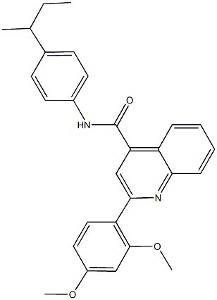 N-(4-sec-butylphenyl)-2-(2,4-dimethoxyphenyl)-4-quinolinecarboxamide 구조식 이미지