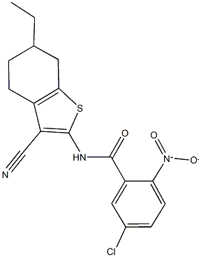 5-chloro-N-(3-cyano-6-ethyl-4,5,6,7-tetrahydro-1-benzothien-2-yl)-2-nitrobenzamide Structure