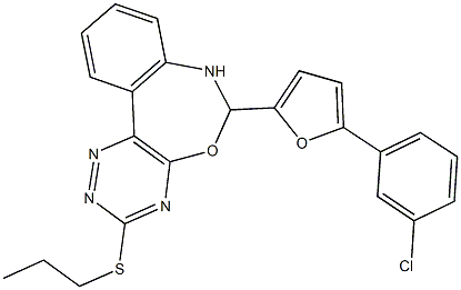 6-[5-(3-chlorophenyl)-2-furyl]-3-(propylsulfanyl)-6,7-dihydro[1,2,4]triazino[5,6-d][3,1]benzoxazepine Structure