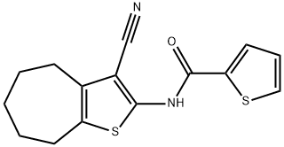 N-(3-cyano-5,6,7,8-tetrahydro-4H-cyclohepta[b]thien-2-yl)-2-thiophenecarboxamide Structure