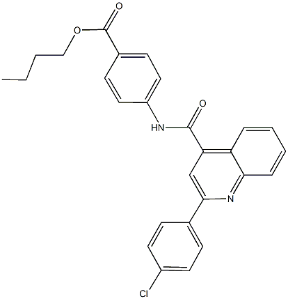 butyl 4-({[2-(4-chlorophenyl)-4-quinolinyl]carbonyl}amino)benzoate 구조식 이미지
