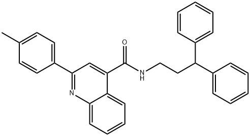 N-(3,3-diphenylpropyl)-2-(4-methylphenyl)-4-quinolinecarboxamide 구조식 이미지