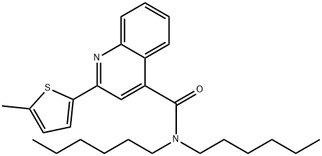 N,N-dihexyl-2-(5-methyl-2-thienyl)-4-quinolinecarboxamide 구조식 이미지