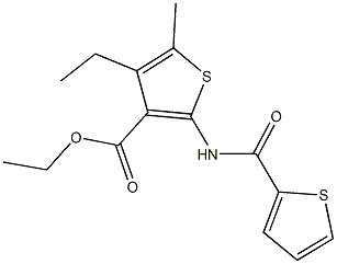 ethyl 4-ethyl-5-methyl-2-[(2-thienylcarbonyl)amino]-3-thiophenecarboxylate 구조식 이미지