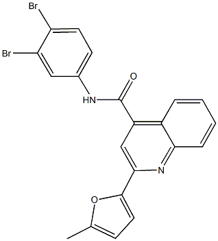 N-(3,4-dibromophenyl)-2-(5-methyl-2-furyl)-4-quinolinecarboxamide 구조식 이미지