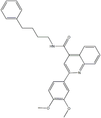 2-(3,4-dimethoxyphenyl)-N-(4-phenylbutyl)-4-quinolinecarboxamide Structure