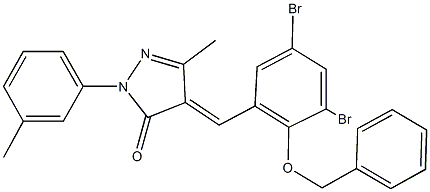 4-[2-(benzyloxy)-3,5-dibromobenzylidene]-5-methyl-2-(3-methylphenyl)-2,4-dihydro-3H-pyrazol-3-one Structure