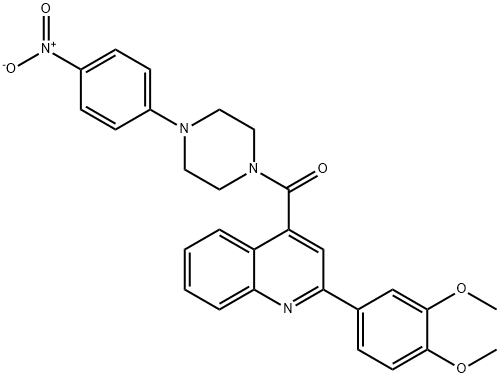 2-(3,4-dimethoxyphenyl)-4-[(4-{4-nitrophenyl}-1-piperazinyl)carbonyl]quinoline 구조식 이미지