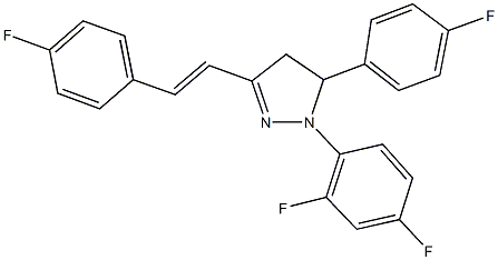 1-(2,4-difluorophenyl)-5-(4-fluorophenyl)-3-[2-(4-fluorophenyl)vinyl]-4,5-dihydro-1H-pyrazole Structure