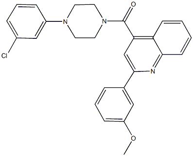 4-{[4-(3-chlorophenyl)-1-piperazinyl]carbonyl}-2-(3-methoxyphenyl)quinoline Structure