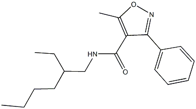 N-(2-ethylhexyl)-5-methyl-3-phenyl-4-isoxazolecarboxamide 구조식 이미지