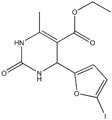 ethyl 4-(5-iodo-2-furyl)-6-methyl-2-oxo-1,2,3,4-tetrahydro-5-pyrimidinecarboxylate 구조식 이미지
