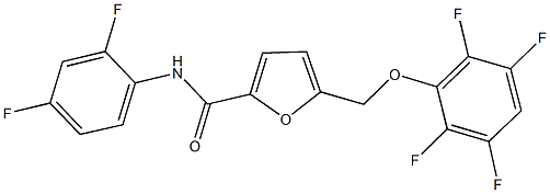 N-(2,4-difluorophenyl)-5-[(2,3,5,6-tetrafluorophenoxy)methyl]-2-furamide 구조식 이미지