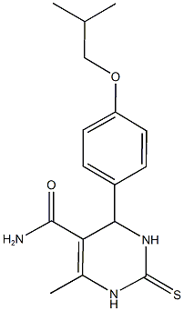 4-(4-isobutoxyphenyl)-6-methyl-2-thioxo-1,2,3,4-tetrahydro-5-pyrimidinecarboxamide 구조식 이미지