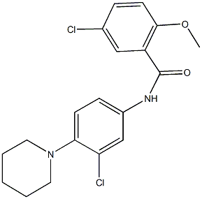 5-chloro-N-[3-chloro-4-(1-piperidinyl)phenyl]-2-methoxybenzamide Structure