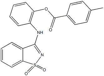 2-[(1,1-dioxido-1,2-benzisothiazol-3-yl)amino]phenyl 4-methylbenzoate Structure