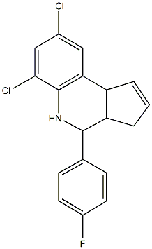 6,8-dichloro-4-(4-fluorophenyl)-3a,4,5,9b-tetrahydro-3H-cyclopenta[c]quinoline Structure