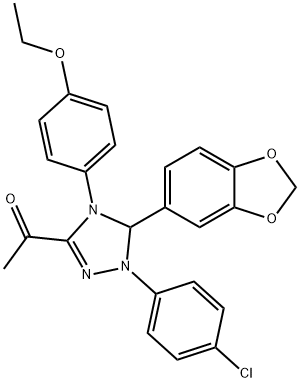 1-[5-(1,3-benzodioxol-5-yl)-1-(4-chlorophenyl)-4-(4-ethoxyphenyl)-4,5-dihydro-1H-1,2,4-triazol-3-yl]ethanone Structure