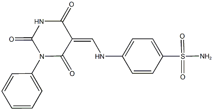 4-{[(2,4,6-trioxo-1-phenyltetrahydro-5(2H)-pyrimidinylidene)methyl]amino}benzenesulfonamide 구조식 이미지