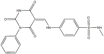 N-methyl-4-{[(2,4,6-trioxo-1-phenyltetrahydro-5(2H)-pyrimidinylidene)methyl]amino}benzenesulfonamide Structure