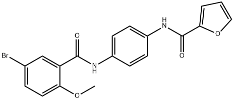 N-{4-[(5-bromo-2-methoxybenzoyl)amino]phenyl}-2-furamide 구조식 이미지