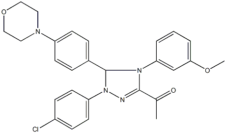 1-{1-(4-chlorophenyl)-4-(3-methoxyphenyl)-5-[4-(4-morpholinyl)phenyl]-4,5-dihydro-1H-1,2,4-triazol-3-yl}ethanone Structure