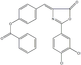 4-[(2-(3,4-dichlorophenyl)-5-oxo-1,3-oxazol-4(5H)-ylidene)methyl]phenyl benzoate Structure