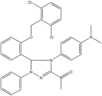 1-{5-{2-[(2,6-dichlorobenzyl)oxy]phenyl}-4-[4-(dimethylamino)phenyl]-1-phenyl-4,5-dihydro-1H-1,2,4-triazol-3-yl}ethanone 구조식 이미지