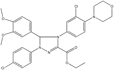 ethyl 4-[3-chloro-4-(4-morpholinyl)phenyl]-1-(4-chlorophenyl)-5-(3,4-dimethoxyphenyl)-4,5-dihydro-1H-1,2,4-triazole-3-carboxylate Structure