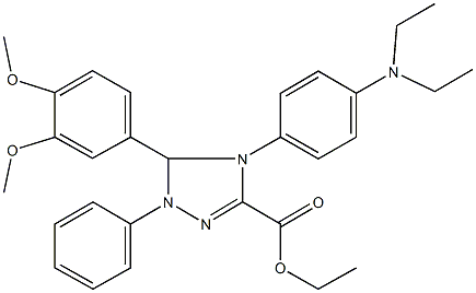 ethyl 4-[4-(diethylamino)phenyl]-5-(3,4-dimethoxyphenyl)-1-phenyl-4,5-dihydro-1H-1,2,4-triazole-3-carboxylate 구조식 이미지