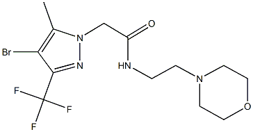 2-[4-bromo-5-methyl-3-(trifluoromethyl)-1H-pyrazol-1-yl]-N-[2-(4-morpholinyl)ethyl]acetamide 구조식 이미지