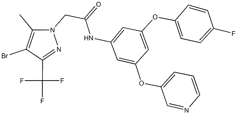 2-[4-bromo-5-methyl-3-(trifluoromethyl)-1H-pyrazol-1-yl]-N-[3-(4-fluorophenoxy)-5-(3-pyridinyloxy)phenyl]acetamide Structure