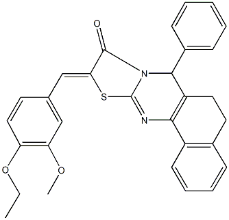 10-(4-ethoxy-3-methoxybenzylidene)-7-phenyl-5,7-dihydro-6H-benzo[h][1,3]thiazolo[2,3-b]quinazolin-9(10H)-one Structure