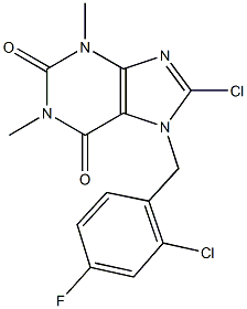 8-chloro-7-(2-chloro-4-fluorobenzyl)-1,3-dimethyl-3,7-dihydro-1H-purine-2,6-dione 구조식 이미지