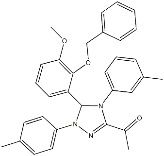 1-[5-[2-(benzyloxy)-3-methoxyphenyl]-4-(3-methylphenyl)-1-(4-methylphenyl)-4,5-dihydro-1H-1,2,4-triazol-3-yl]ethanone Structure