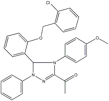 1-[5-{2-[(2-chlorobenzyl)oxy]phenyl}-4-(4-methoxyphenyl)-1-phenyl-4,5-dihydro-1H-1,2,4-triazol-3-yl]ethanone Structure