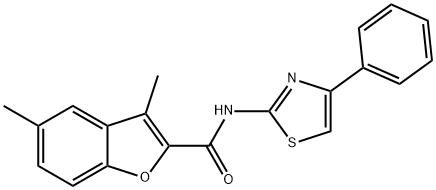 3,5-dimethyl-N-(4-phenyl-1,3-thiazol-2-yl)-1-benzofuran-2-carboxamide Structure