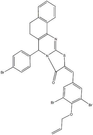 10-[4-(allyloxy)-3,5-dibromobenzylidene]-7-(4-bromophenyl)-5,7-dihydro-6H-benzo[h][1,3]thiazolo[2,3-b]quinazolin-9(10H)-one Structure