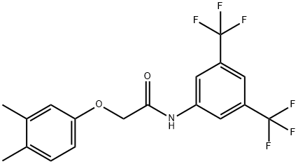 N-[3,5-bis(trifluoromethyl)phenyl]-2-(3,4-dimethylphenoxy)acetamide 구조식 이미지