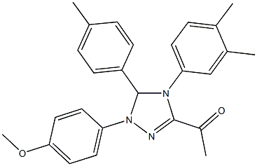 1-[4-(3,4-dimethylphenyl)-1-(4-methoxyphenyl)-5-(4-methylphenyl)-4,5-dihydro-1H-1,2,4-triazol-3-yl]ethanone 구조식 이미지