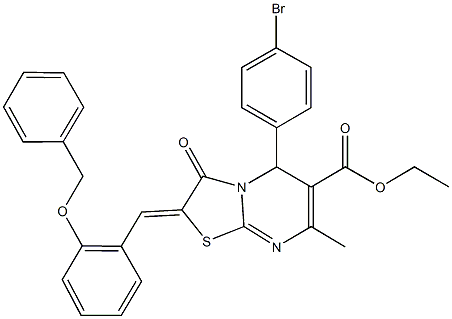 ethyl 2-[2-(benzyloxy)benzylidene]-5-(4-bromophenyl)-7-methyl-3-oxo-2,3-dihydro-5H-[1,3]thiazolo[3,2-a]pyrimidine-6-carboxylate Structure