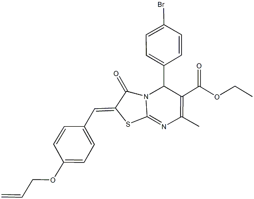 ethyl 2-[4-(allyloxy)benzylidene]-5-(4-bromophenyl)-7-methyl-3-oxo-2,3-dihydro-5H-[1,3]thiazolo[3,2-a]pyrimidine-6-carboxylate 구조식 이미지