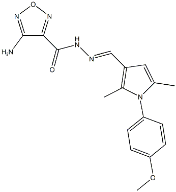 4-amino-N'-{[1-(4-methoxyphenyl)-2,5-dimethyl-1H-pyrrol-3-yl]methylene}-1,2,5-oxadiazole-3-carbohydrazide 구조식 이미지