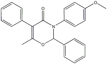 3-(4-methoxyphenyl)-6-methyl-2,5-diphenyl-2,3-dihydro-4H-1,3-oxazin-4-one 구조식 이미지