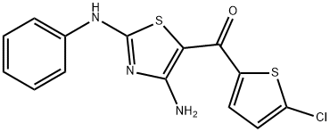 (4-amino-2-anilino-1,3-thiazol-5-yl)(5-chloro-2-thienyl)methanone 구조식 이미지