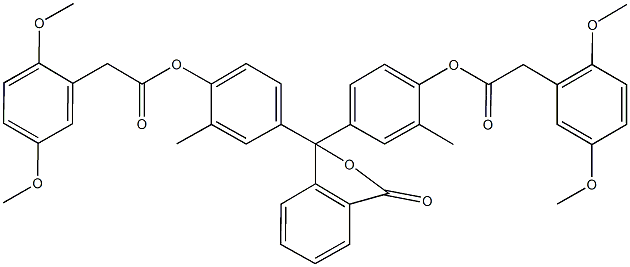 4-[1-(4-{[(2,5-dimethoxyphenyl)acetyl]oxy}-3-methylphenyl)-3-oxo-1,3-dihydro-2-benzofuran-1-yl]-2-methylphenyl (2,5-dimethoxyphenyl)acetate Structure